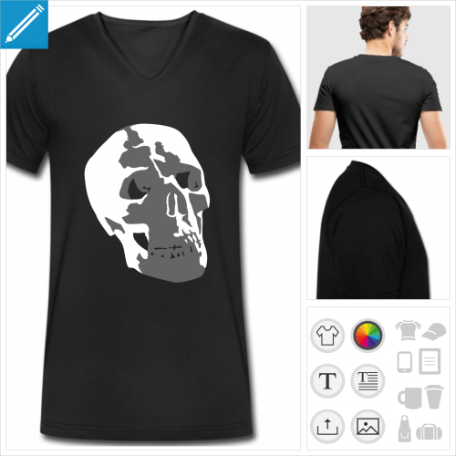 t-shirt pour homme crne  personnaliser