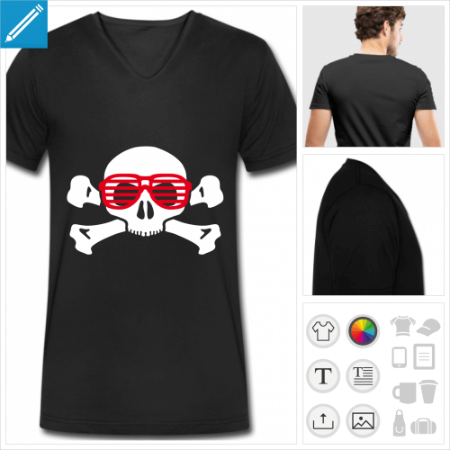 t-shirt crne lunettes personnalisable