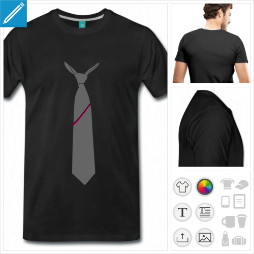 T-shirt cravate lgante aux couleurs personnalisables,  imprimer en ligne.