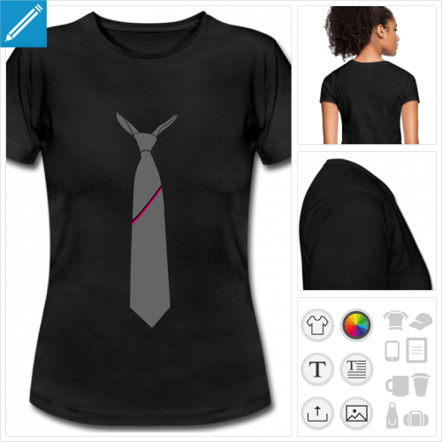 t-shirt simple cravate  personnaliser