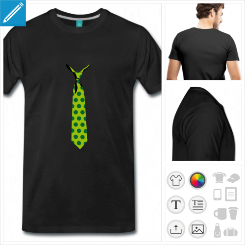 T-shirt cravate  pois  personnaliser et imprimer en ligne.