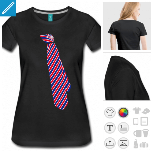 t-shirt manches courtes cravate anglaise  personnaliser et imprimer en ligne