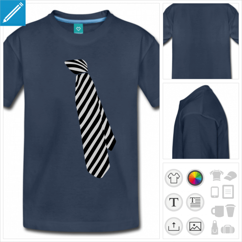 t-shirt basique fausse cravate personnalisable, impression  l'unit