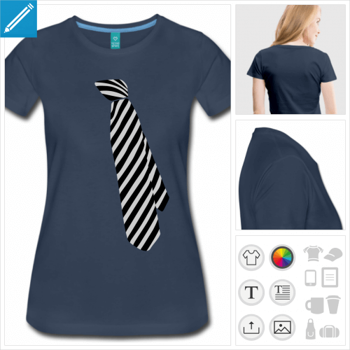 t-shirt femme cravate  personnaliser et imprimer en ligne