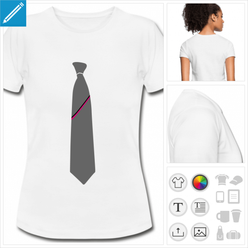 t-shirt femme cravate lgante  imprimer en ligne