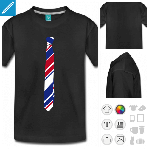t-shirt basic cravate raye  crer en ligne