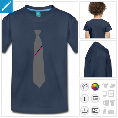 t-shirt bleu marine cravate simple  imprimer en ligne