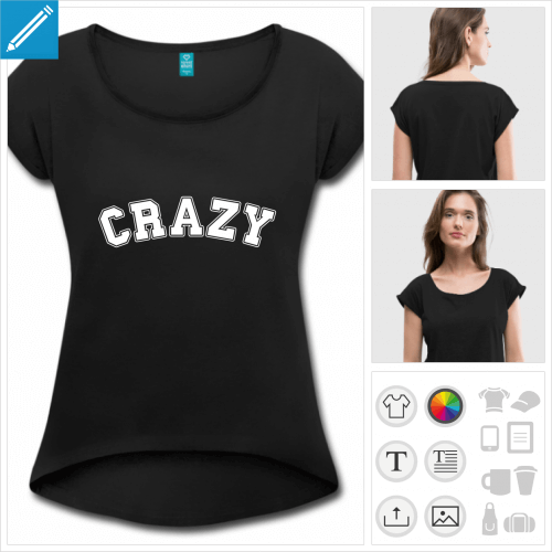 t-shirt bordeau i am crazy  imprimer en ligne