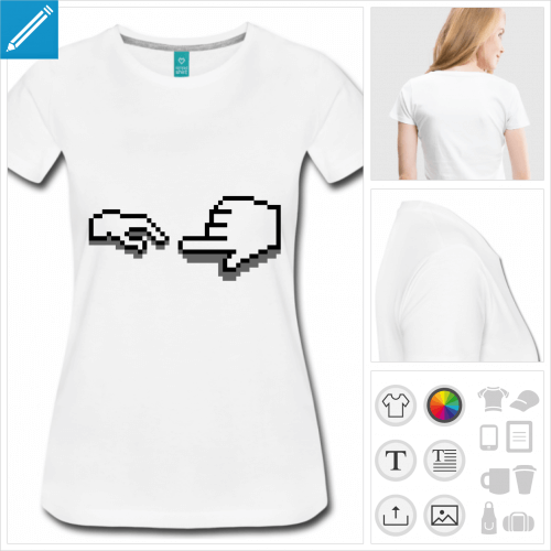 t-shirt Michel-Ange pixel  personnaliser en ligne