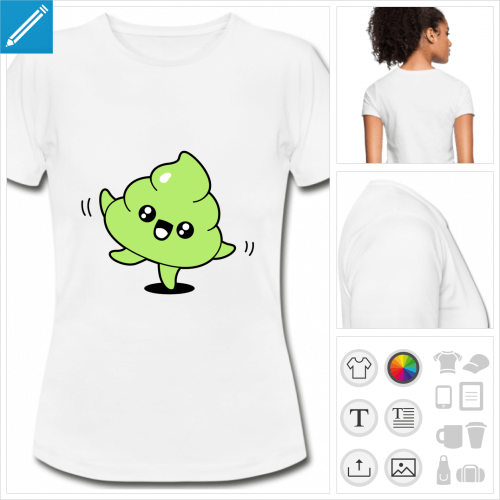 t-shirt basique emoji caca personnalisable