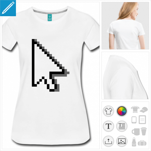 t-shirt manches courtes cursor  personnaliser