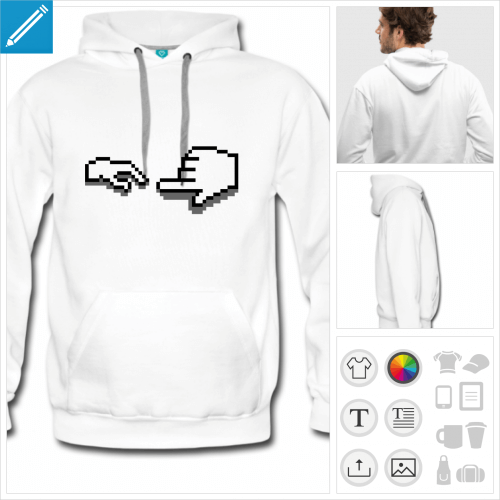 T-shirt cursor, cration d'Adam en pixels  imprimer en ligne.