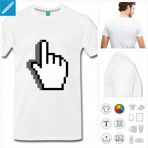 t-shirt rouge cursor pointer  crer soi-mme