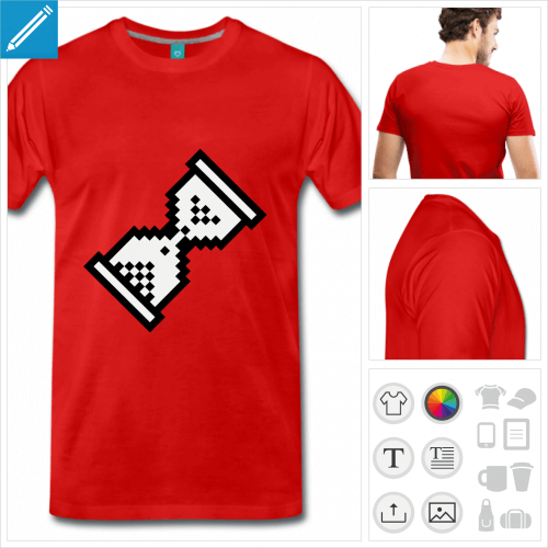 T-shirt cursor wait dessin en pixels  personnaliser et imprimer en ligne.