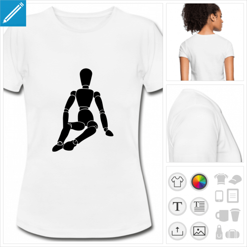 t-shirt blanc dessin  personnaliser et imprimer en ligne