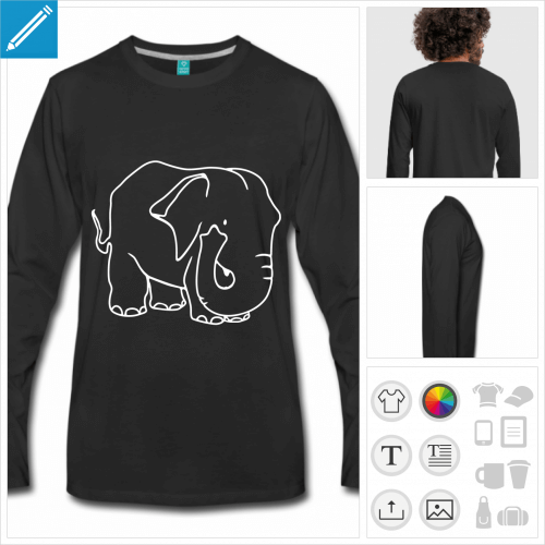 t-shirt homme gros lphant  personnaliser et imprimer en ligne