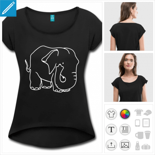 t-shirt femme lphants  personnaliser et imprimer en ligne