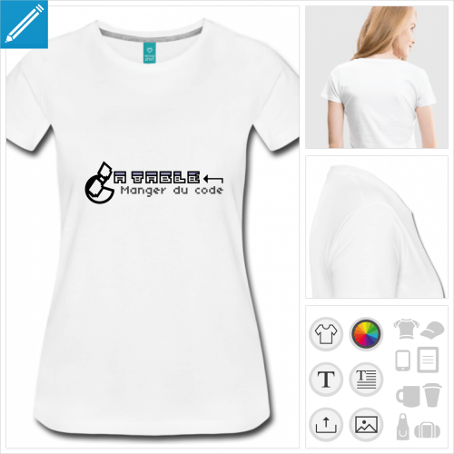 t-shirt manches courtes informatique  personnaliser