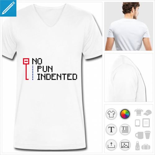 t-shirt col en v dveloppeur  imprimer en ligne