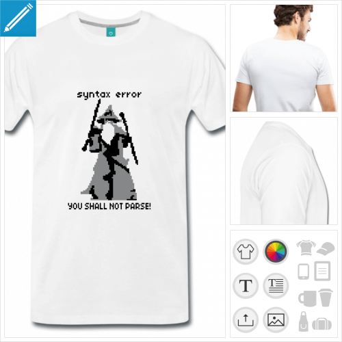 t-shirt blanc geek  crer en ligne