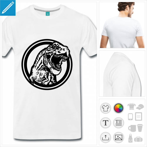 t-shirt simple tyrannosaurus rex personnalisable