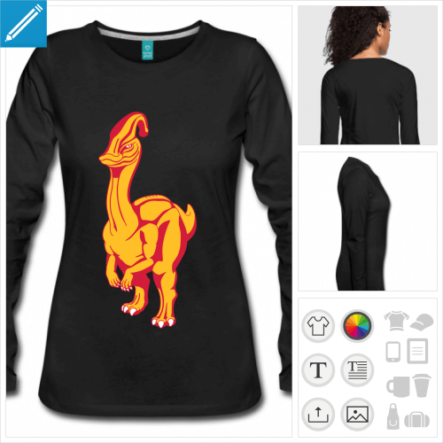 t-shirt femme dinosaur bec de canard  personnaliser en ligne