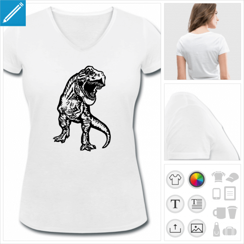 t-shirt femme dinosaure  crer soi-mme