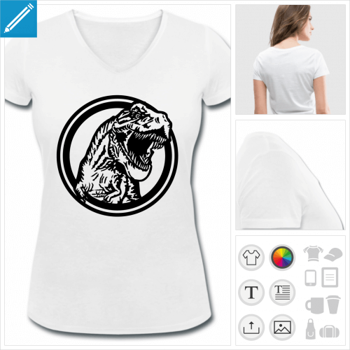 t-shirt femme basique dinosaure  personnaliser