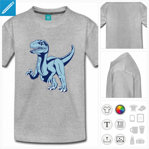 tee-shirt ado dinosaure vlociraptor  crer soi-mme