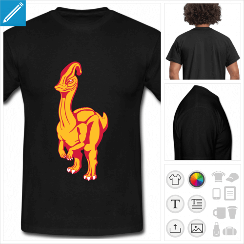 t-shirt manches courtes dinosaure  bec de canard  personnaliser en ligne