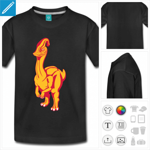 t-shirt manches courtes dinosaure à personnaliser et imprimer en ligne
