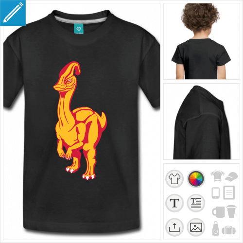 t-shirt pour enfant dinosaure canard personnalisable