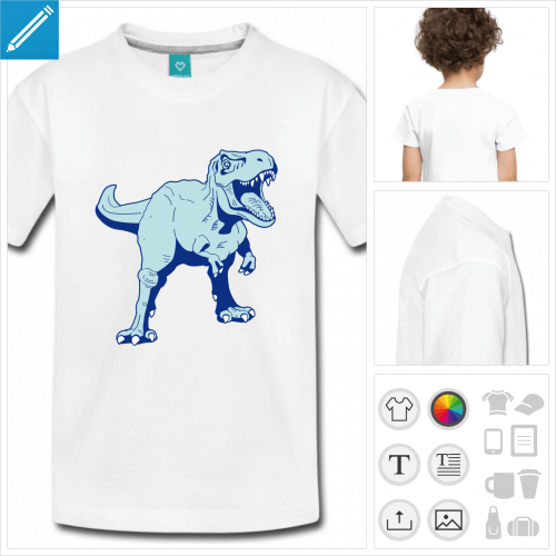 t-shirt blanc simple tyrannosaure  personnaliser