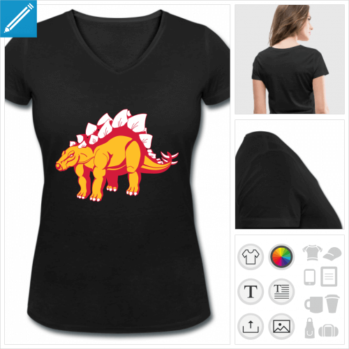 t-shirt femme dinosaures  personnaliser et imprimer en ligne