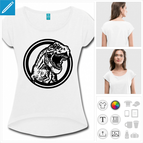 t-shirt femme dinosaure à créer soi-même