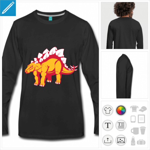 t-shirt manches longues dinosaure  personnaliser en ligne