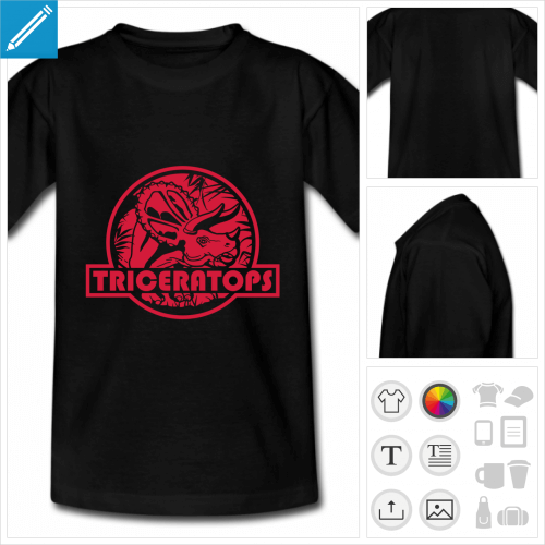 t-shirt manches courtes tricratops personnalisable