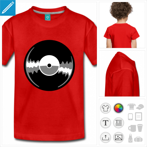 t-shirt premium enfant disque vinyle  crer soi-mme