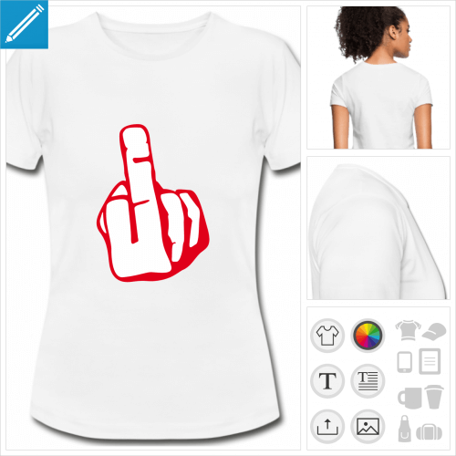 t-shirt blanc simple fuck  imprimer en ligne