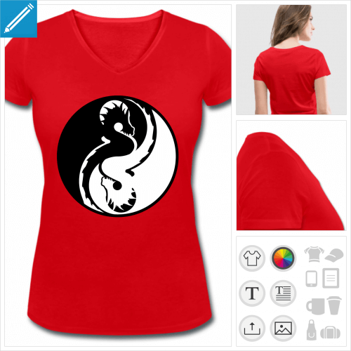 t-shirt femme dragon  crer soi-mme