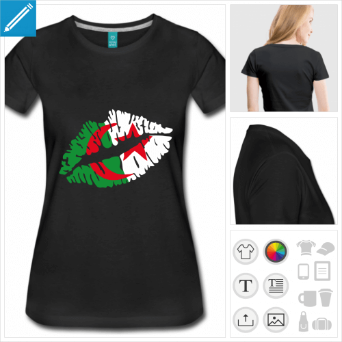 t-shirt femme drapeau algérien à personnaliser