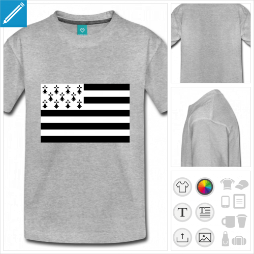 t-shirt bleu drapeau breton  crer soi-mme