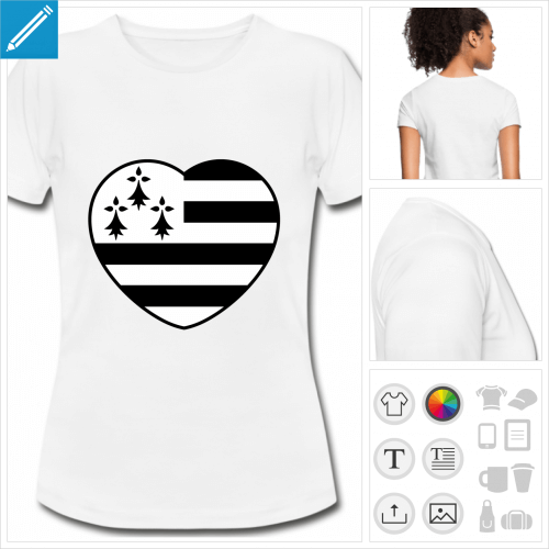t-shirt blanc breton personnalisable