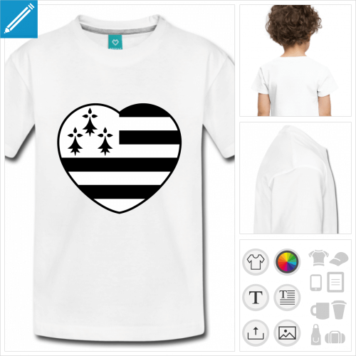 t-shirt blanc breton  personnaliser et imprimer en ligne