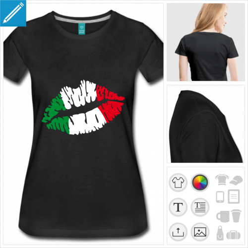 t-shirt manches courtes Italie à personnaliser en ligne