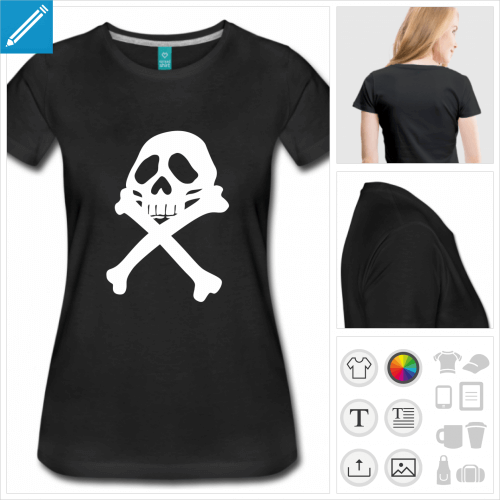 t-shirt manches courtes pirate  personnaliser