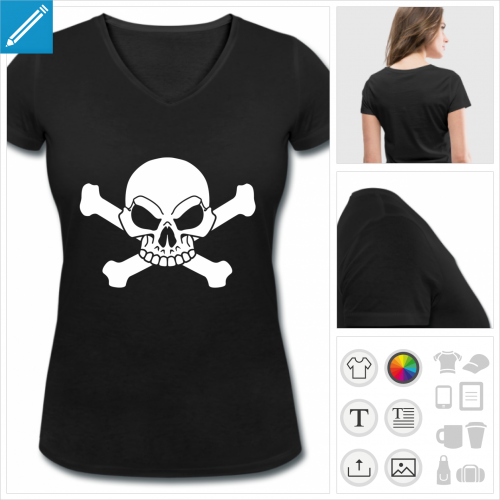 t-shirt femme pirate  imprimer en ligne