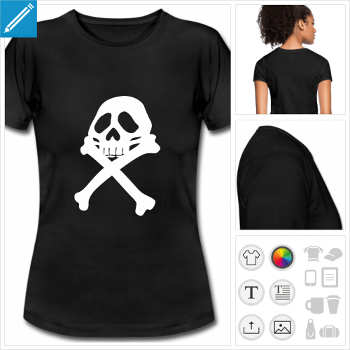 t-shirt simple pirate albator personnalisable