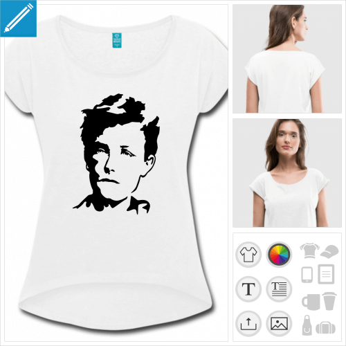 t-shirt femme Rimbaud  personnaliser et imprimer en ligne