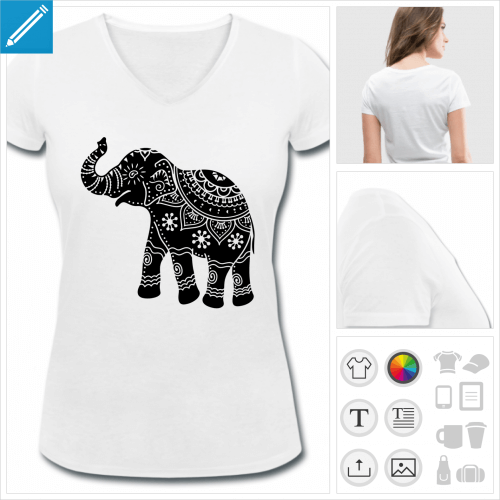 t-shirt femme lphant  crer soi-mme